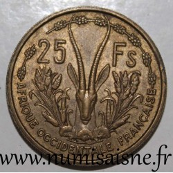 AFRIQUE OCCIDENTALE FRANCAISE - KM 7 - 25 FRANC 1956 - GAZELLE