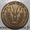 FRENCH WEST AFRICA - KM 7 - 25 FRANC 1956 - GAZELLE