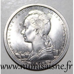 AFRIQUE OCCIDENTALE FRANCAISE - KM 3 - 1 FRANC 1955 - Oxidized