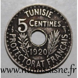 TUNESIEN - KM 245 - 5 CENTIMES 1920 - Muhammad al-Nasir - Französisches Protektorat - Medaillen-Streik