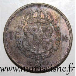 SUÈDE - KM 814 - 1 KRONA 1946 - GUSTAF V