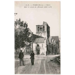 51170 - FISME - L'ÉGLISE APRES LA RETRAITE DES ALLEMANDS - AOÛT 1918