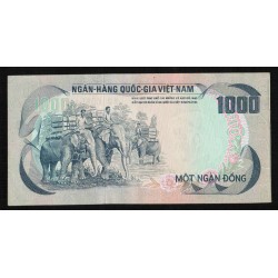 South Vietnam - PICK 34 a - 1,000 DÔNG - UNDATED (1972) - ELEPHANTS