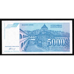 YOUGOSLAVIA - PICK 141 a - 5 000 DINARA - 1994 - SIGN 18