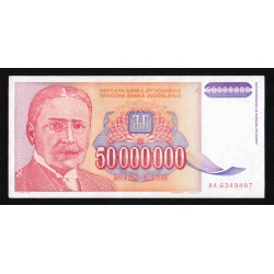 YOUGOSLAVIA - PICK 133 - 50.000 000 DINARA - 1993 - sign 18