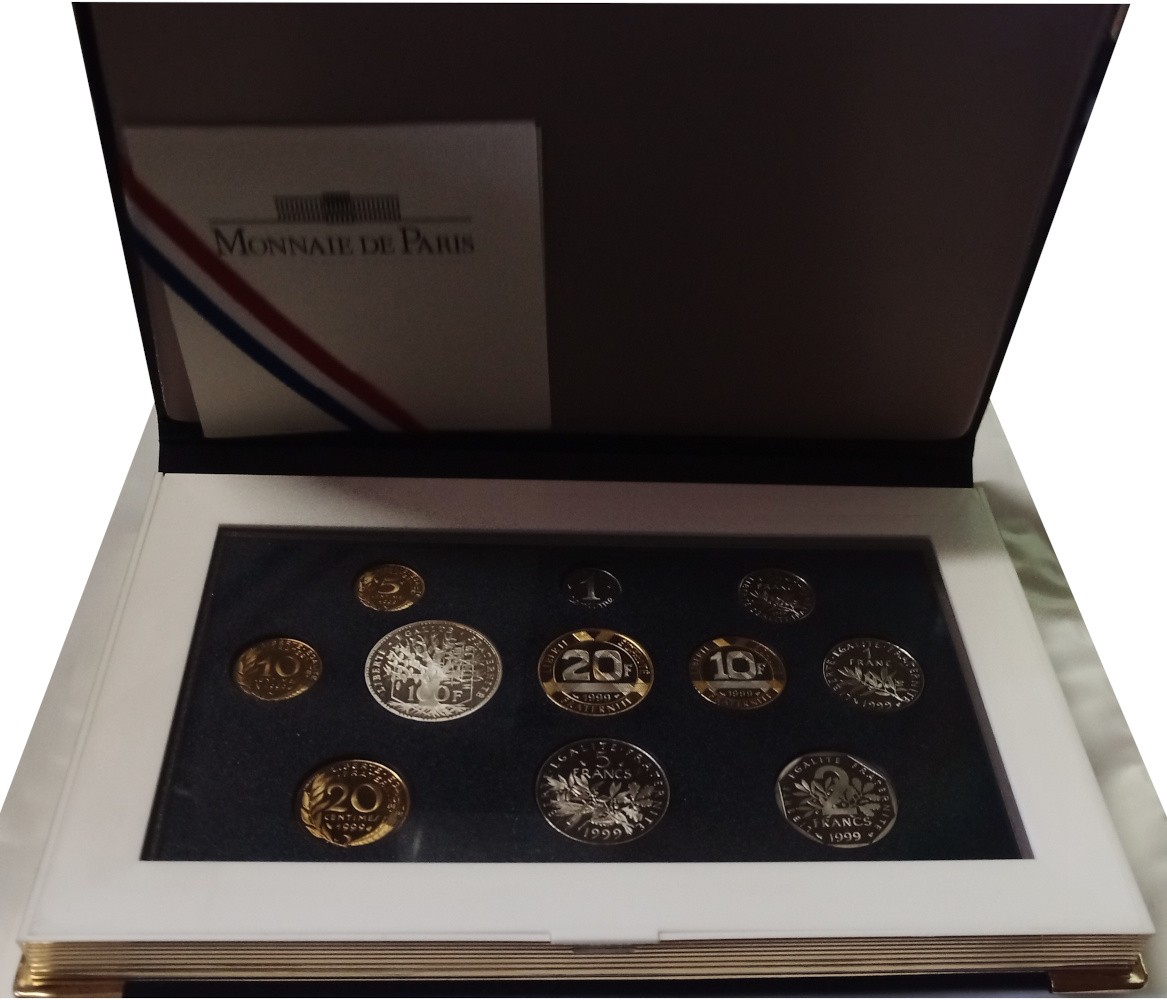 FRANCE - COFFRET FRANCS BELLE EPREUVE 1999 - 11 Pièces