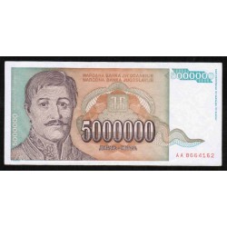 YOUGOSLAVIE - PICK 132 - 5 000 000 DINARA - 1993 - SIGN 18