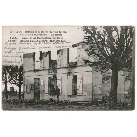 51340 - HEILZT-LE-MAURUPT - GRANDE GUERRE 1914-1917 - BATAILLE DE LA MARNE (6 AU 12 SEPTEMBRE 1914) - LA MAIRIE