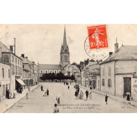 County 51400 - MOURMELON-LE-GRAND - THE PLACE D'ARMES AND THE CHURCH