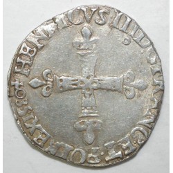 1574 - 1589 - HENRI III - UN QUART D'ECU - 1580 - 9 - RENNES - TTB