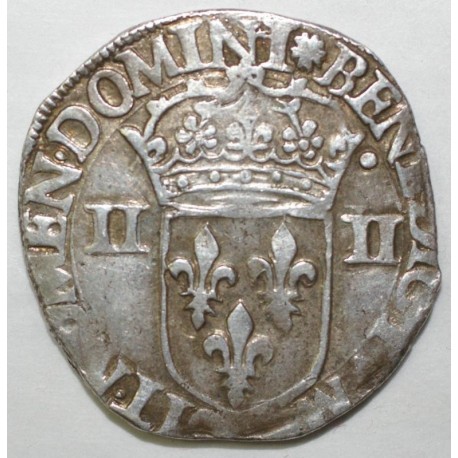 1574 - 1589 - HENRI III - UN QUART D'ECU - 1585 - DATE NON CERTIFIEE