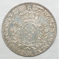 FRANCE - Gad 354 - 1/5 ECU WITH DRESSED BUST - 1788 H - La Rochelle - LOUIS XVI