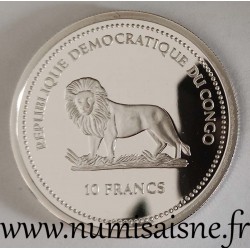 CONGO - KM 172 - 10 FRANCS 2005 - PAPE BENOIT XVI À COLOGNE - Billes d'argent manquantes sur la croix