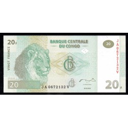 KONGO - DEMOKRATISCHE REPUBLIK - PICK 94 A - 20 FRANCSS - 30/06/2003 - LION