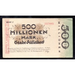 GERMANY - NOTGELD - DÜSSELDORF Stadt - 500 MILLIONEN MARK - 20/09/1923 - 01/04/1924 - SERIE II