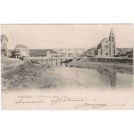 KOMITAT 62930 - WIMEREUX - DER FLUSS UND DIE KIRCHE