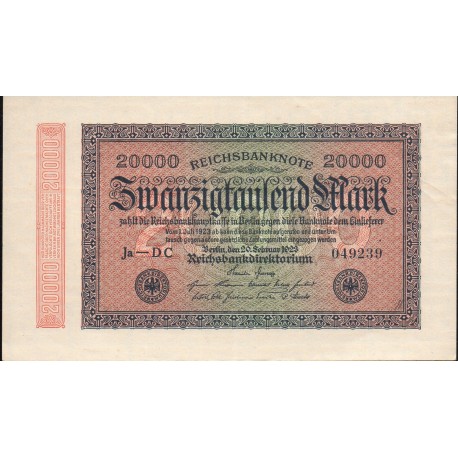 GERMANY - PICK 85 e - 20 000 MARK - 20/02/1923