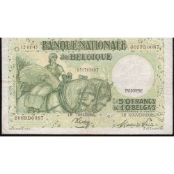 BELGIQUE - PICK 106 - 50 FRANCS / 10 BELGAS - 12/01/1945