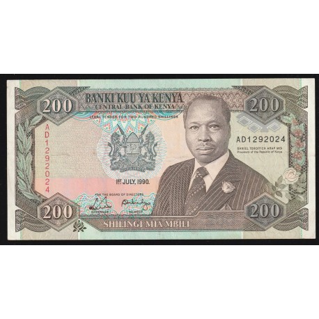 KENYA - PICK 29 b - 200 SHILLINGS - 01/07/1990