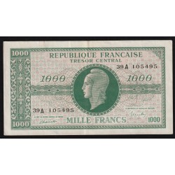 FRANKREICH - 1000 FRANCS MARIANNE - 1945 - SERIE A - GRAS-ZAHLEN