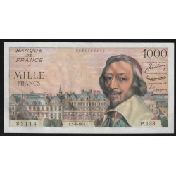 FRANKREICH - PICK 134 - 1000 FRANCS RICHELIEU - 07/04/1955