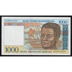 MADAGASCAR - PICK 76 b - 1000 FRANCS (200 ARIARY) - ND 1994