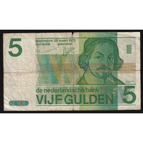 NETHERLANDS - PICK 95 a - 5 GULDEN - 28/03/1973