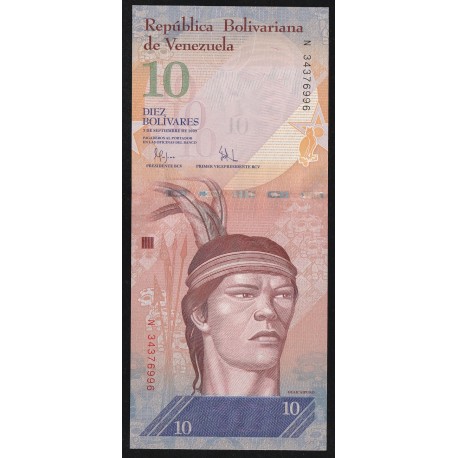 VENEZUELA - PICK 90 b - 10 BOLIVARES - 03/09/2009 - HARPYIE ADLER