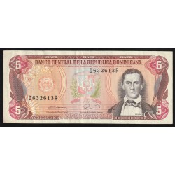 DOMINICAN REPUBLIC - PICK 131 - 5 PESOS ORO - 1990