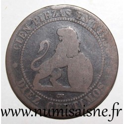 ESPAGNE - KM 663 - 10 CENTIMOS 1870 - OM