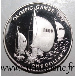 BERMUDES - KM 85 - 1 DOLLARS 1992 - Jeux olympiques Barcelone - Voiliers
