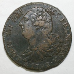 Gad 25 - LOUIS XVI - 2 SOLS FRANCOIS - 1792 H - TTB