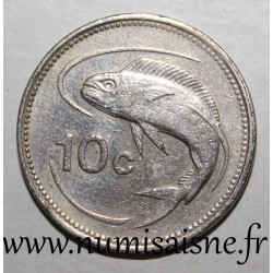 MALTA - KM 76 - 10 CENT 1986 - Gemeine Goldmakrele - Mahi-Mahi