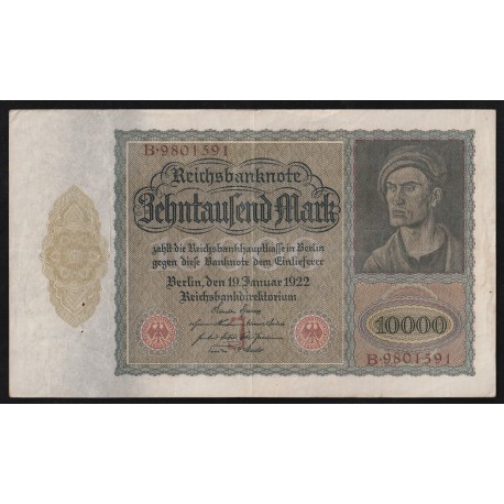 GERMANY - PICK 70 - 10 000 MARK - 19/01/1922