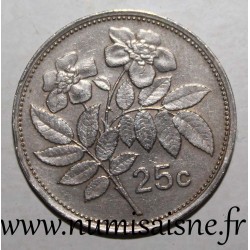 MALTA - KM 80 - 25 CENT 1986 - Rosa sempervirens