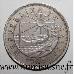 MALTA - KM 80 - 25 CENTS 1986 - Rosa sempervirens