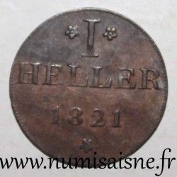 DEUTSCHLAND - FRANKFURT - KM 301- 1 HALER 1821 F - GB