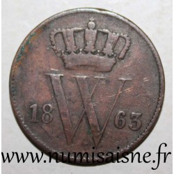 NETHERLANDS - KM 100 - 1 CENT 1863 - Utrecht - Wilhelm III