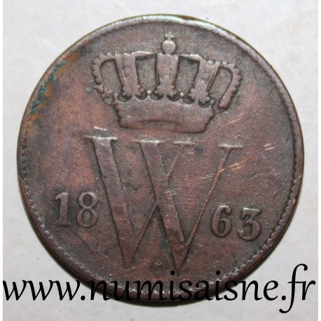 PAYS BAS - KM 100 - 1 CENT 1863 - Utrecht - Wilhelm III