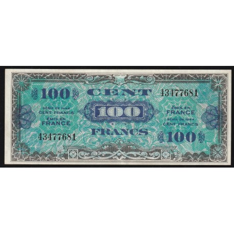 FAY VF 20/1 - 100 FRANCS DRAPEAU - TYPE 1944 - SANS SÉRIE