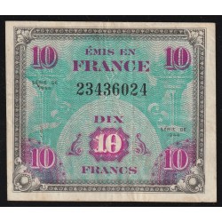 FAY VF 18 - 10 FRANCS DRAPEAU - JUIN 1944 - SANS SERIE - TB - PICK 116a