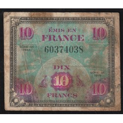 FAY VF 18 - 10 FRANCS DRAPEAU - JUIN 1944 - SANS SERIE - PICK 116a