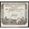 ASSIGNAT DE 50 SOLS - 04/01/1792 - DOMAINES NATIONAUX - SERIE 975