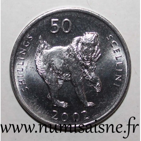 SOMALIE - KM 111 - 50 SHILLINGS 2002 - Singe mandrill