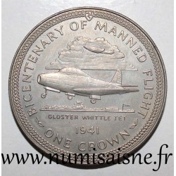 ISLE OF MAN - KM 105 - 1 CROWN 1983 - 200 years of the 1st manned flight