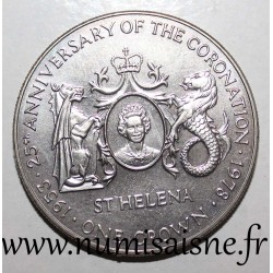 SAINT HELENA - KM 7 - 1 CROWN 1978 - 25 years since the coronation of Elizabeth II