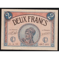 75 - PARIS - 2 FRANCS - 10/03/1920 - CHAMBER OF COMMERCE