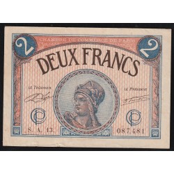 75 - PARIS - 2 FRANCS - 10/03/1920 - CHAMBRE DE COMMERCE