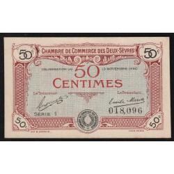 79 - DEUX SEVRES - CHAMBRE DE COMMERCE - 50 CENTIMES  - 13/11/1920