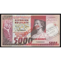 MADAGASCAR - PICK 66 b - 5000 FRANCS / 1000 ARIARY - SPECIMEN - NON DATÉ